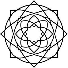 Geometric Circle Mandala Line Art Coloring Page