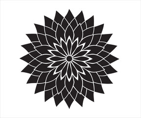 Geometric Black and White Flower Design Mandala Illustration Graphic Art Decoration Pattern Decorative Element Floral Ornament Vector Illustration Decorative Geometric Floral Pattern
