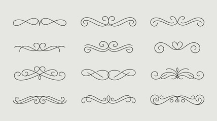 Calligraphic and Decorative Flourish Dividers for Typography
