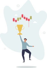 prize for the best trader. gold cup. concept of virtual assets.