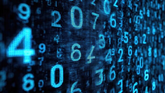 Abstract digital display of numbers