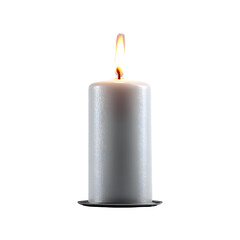 Illuminating hope: A captivating close-up of a burning candle against transparent backdrop