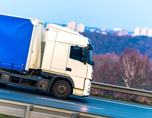 White truck on highway