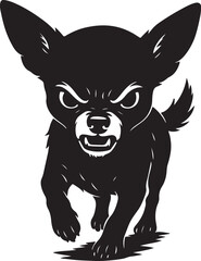 Angry chihuahua apple head silhouette vector illustration for advertising