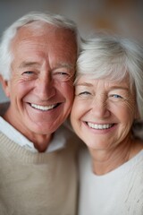 a happy senior couple with big smiles