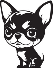 Cute apple head chihuahua silhouette for pet lovers and advertisements