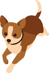 Cute apple head chihuahua dog illustration for advertising and banners