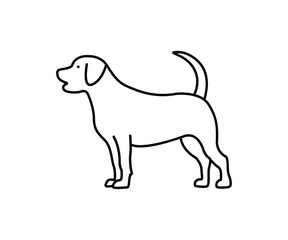 pet dog line icon vector. dog standing icon. 