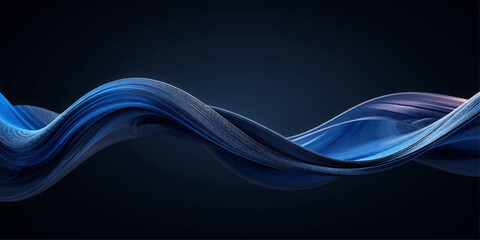 Abstract digital art featuring dark blue wavy lines and a dynamic light curve against a black backdrop
