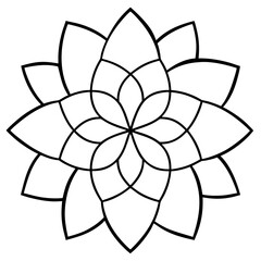 Sacred Lotus Mandala Line Art