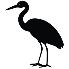 Crane bird silhouette vector illustration.