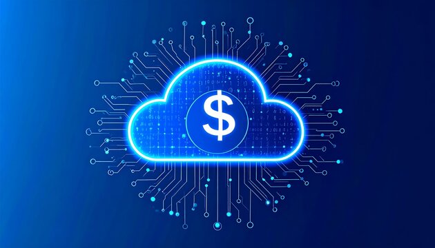 Cloud computing financial illustration