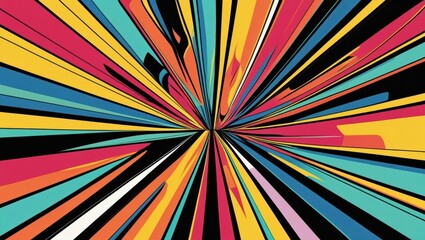 Vibrant Burst of Colorful Stripes Radiating from a Center Point