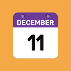 Obraz premium 11 december calender icon text page monthly web design.
