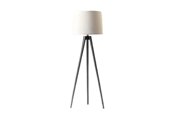 303 white floor lamp with black isolated on a transparent background