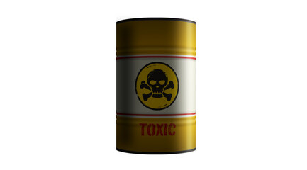 Toxic warning barrels in row transparent