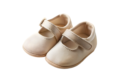 4324 beige baby shoes isolated on a transparent background