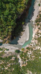 Aerial View of Osumi Canyon and Osum River.