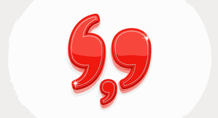 Bold red quotation marks for impactful statements and creative design projects, add emphasis and style