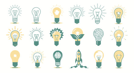 Inspiring ideas ignite innovation with creative lightbulbs representing modern concepts and technology advancements