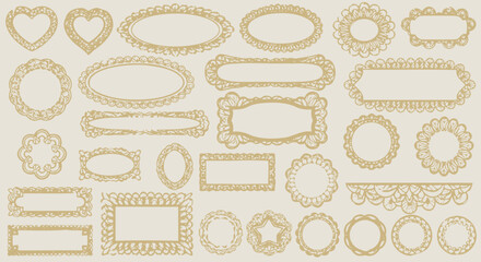 Elegant golden lace frames and borders add a touch of luxury for your design and creative projects