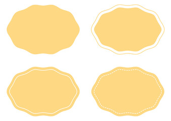 黄色いラフな楕円フレームセット