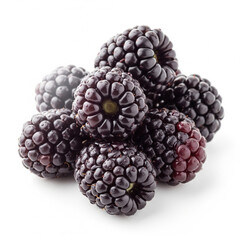 A luscious and vibrant collection of blackberries, their deep purple-black hue and intricate drupelets in sharp focus copy