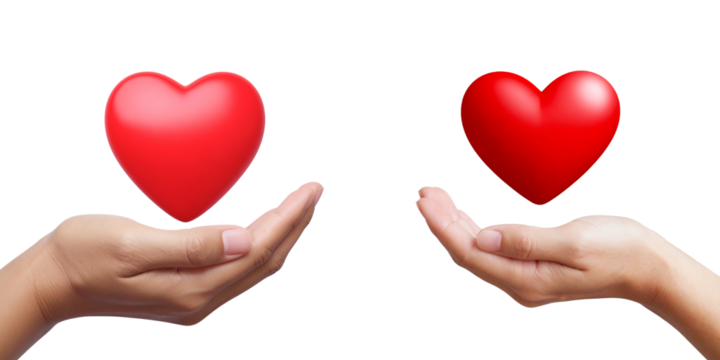 Compassion in 3D  Hand Presenting Red Heart, Transparent PNG