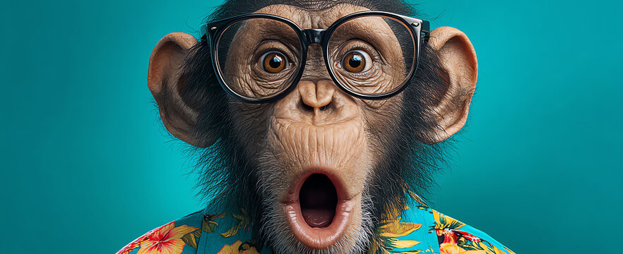 funny chimpanzee, AI generated