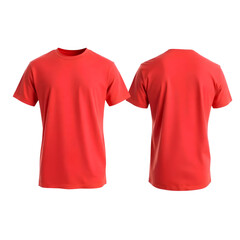 Photo of red sleeved t-shirt isolated on transparent background