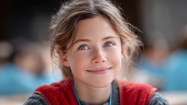 Optimistic Girl Smiling with Hope