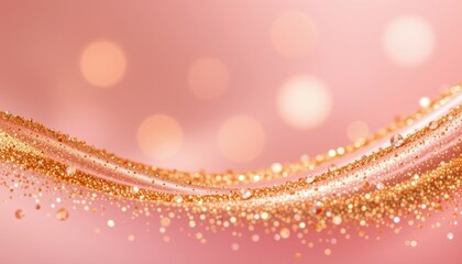 golden blush theme with soft rose with metallic gold, gradient with sparkling dust, light sparkling shine, low angle glowing view, warm and welcoming