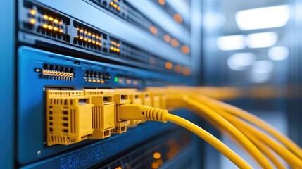 Naklejka premium Network cables in data center