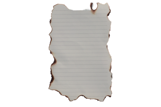 Burnt lined notebook sheet as creative background for design, notes, historical documents and vintage projects