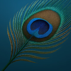 Obraz premium peacock feather on black background