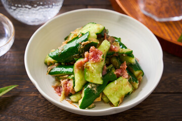 梅きゅうり｜きゅうりのたたきの梅肉和え