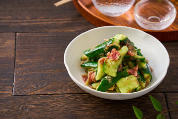 梅きゅうり｜きゅうりのたたきの梅肉和え