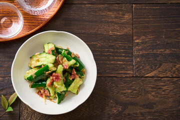 梅きゅうり｜きゅうりのたたきの梅肉和え