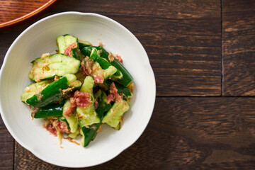 梅きゅうり｜きゅうりのたたきの梅肉和え