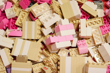 Naklejka premium Colorful assortment of lego bricks