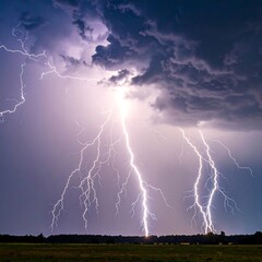 Dramatic lightning storm over a field (1)