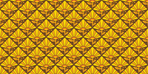 Retro Sunburst Pattern: A Vintage 70s Geometric Design