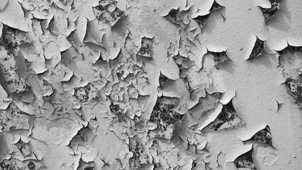 gray background, photo shows wall texture and old peeling paint