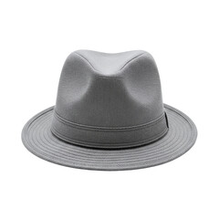 Classic gray felt fedora hat isolated