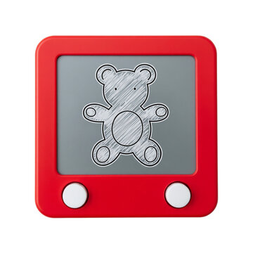 Magnetic drawing board toy with teddy bear