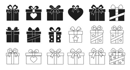 Festive gift boxes with bows and ribbons, perfect for celebrations and special occasions