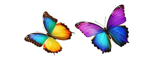 Obraz premium Two Vibrant Butterflies Displaying Vivid Colors