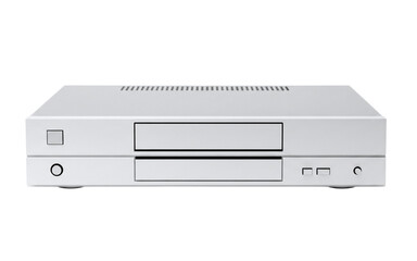 Modern silver stereo component CD player