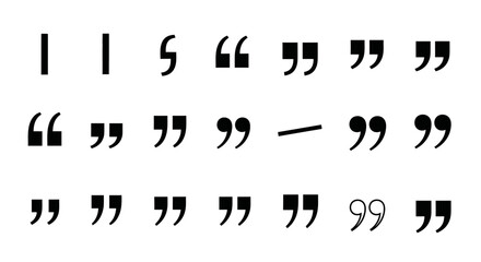 Dynamic modern typography elements for design and visual communication projects with punctuation