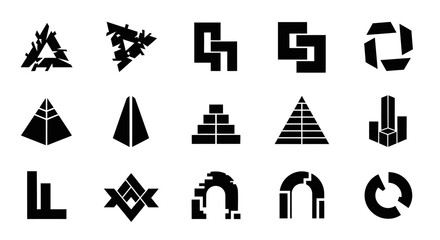 Modern abstract geometric shapes perfect for branding, logos, and innovative design projects